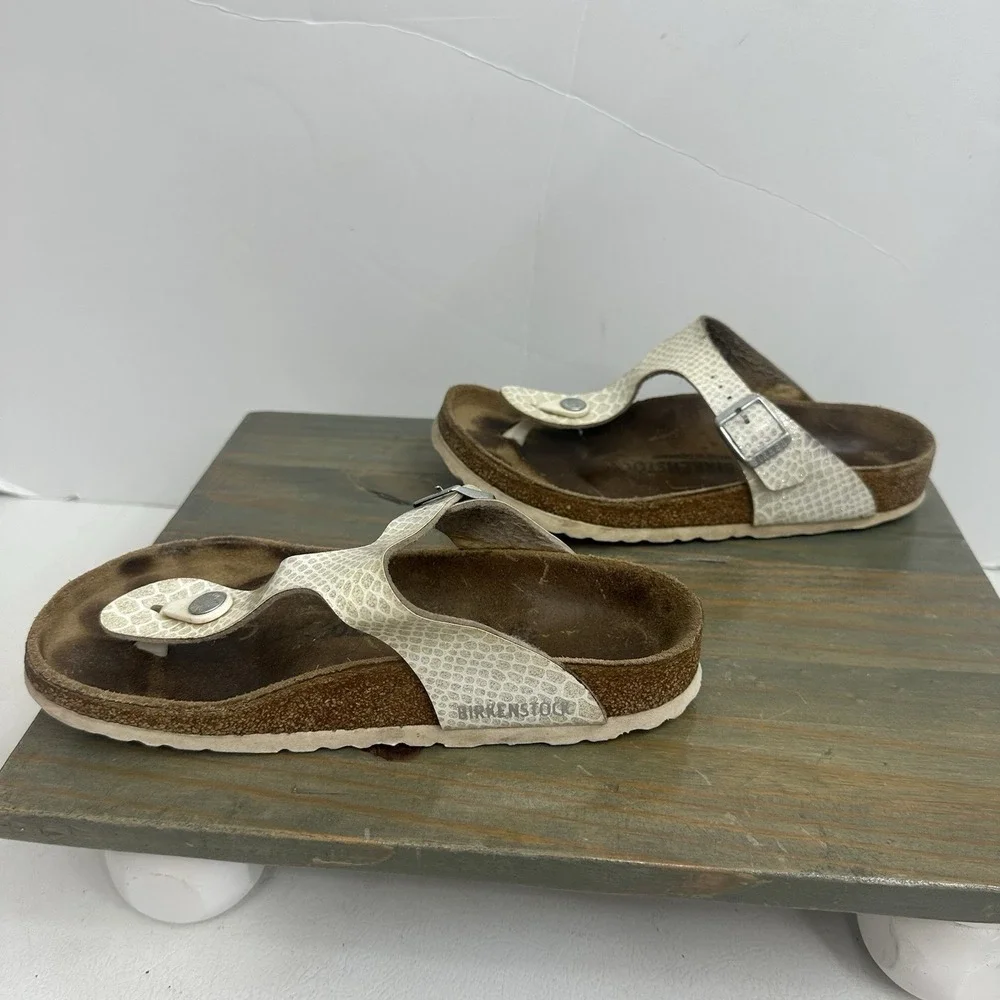 Birkenstock Gizeh Womens 36 / 5-5.5 Glitter Magic Snake Footbed Slide Sandal